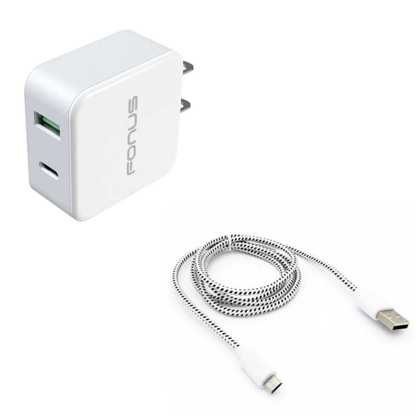 36W Quick Home Charger w MicroUSB 10ft  Cable E7Y for Coolpad Illumina, Defiant,  Plus - Doro PhoneEasy 626, Doro 824 SmartEasy -  One M9 A9, Desire  626s 626 612 610 555 530 526