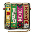 Mary Frances Well Traveled Black Books Spring Beaded Crossbody Handbag