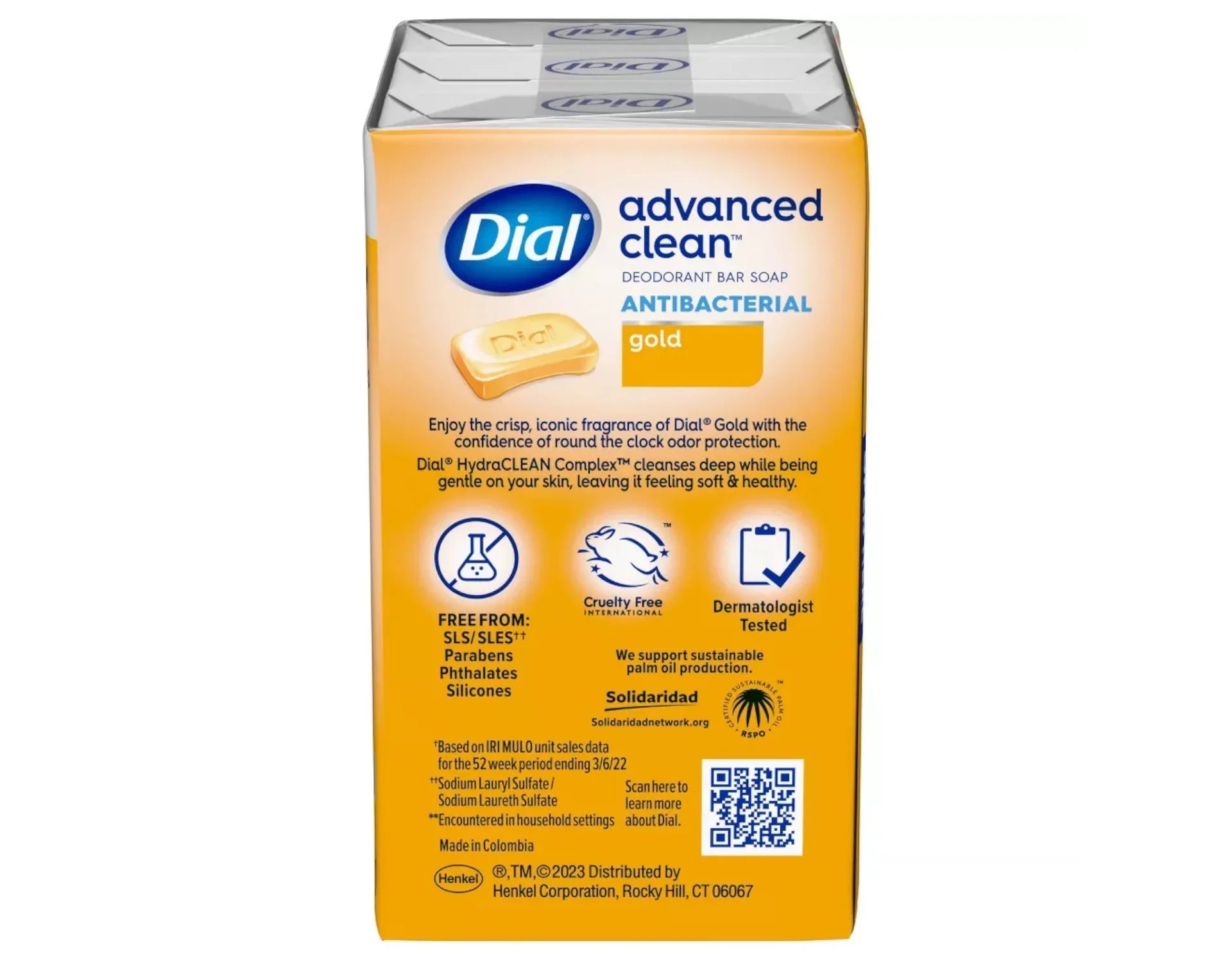 Dial Antibacterial Deodorant Soap Bar, Gold, 4 oz bars, 3 ea (Pack of 6)