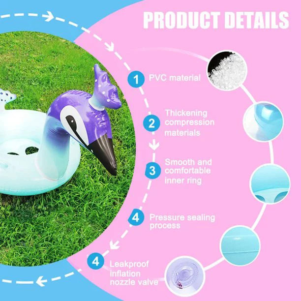Calla Inflatable Swimming Pool Glitter Pool Float Peacock Designed with Fast Valves Summer Beach Party Lounge Raft Decorations Toys for Kids | 48 Inch