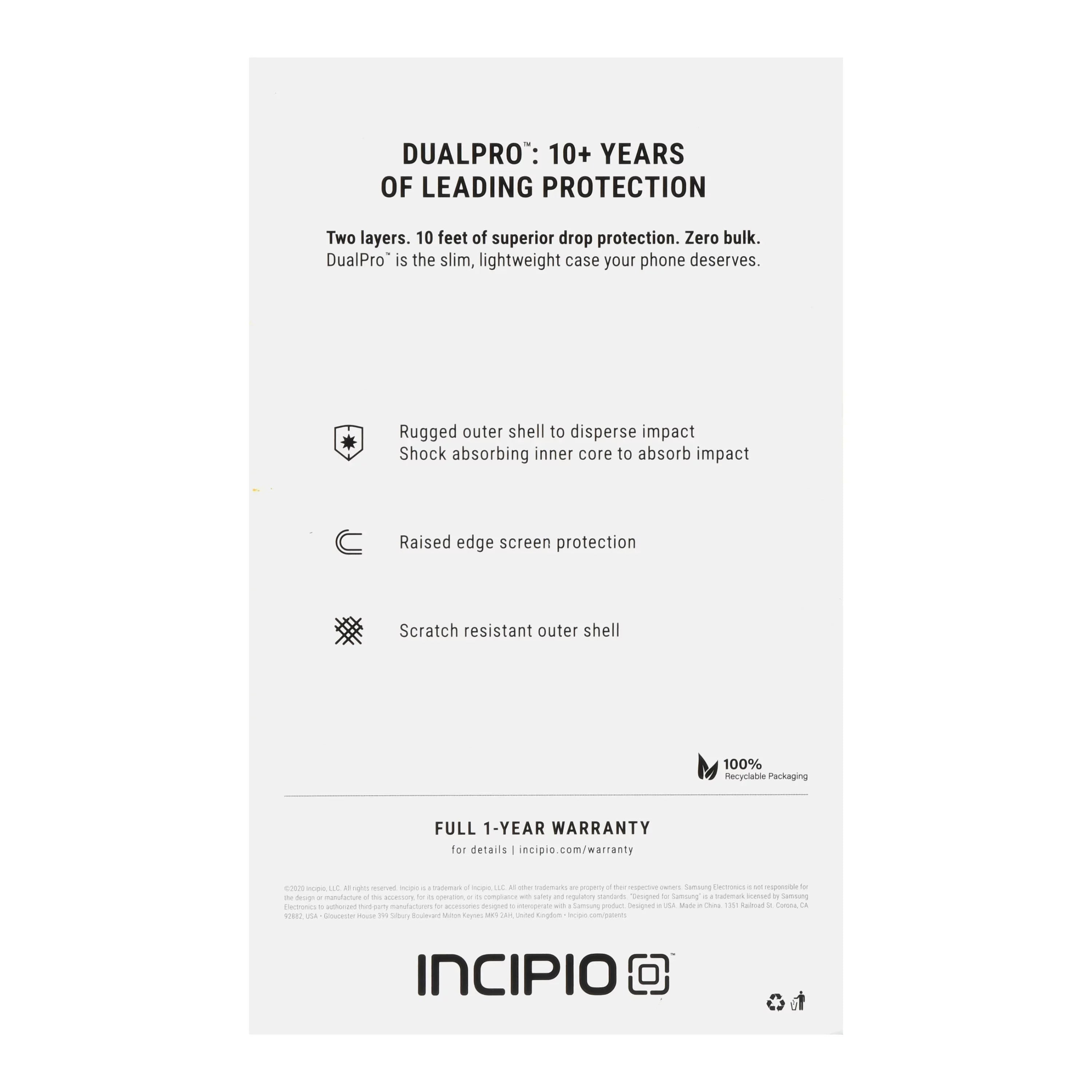 Incipio DualPro Classic Phone Case for Samsung Galaxy A50 - Jet Black