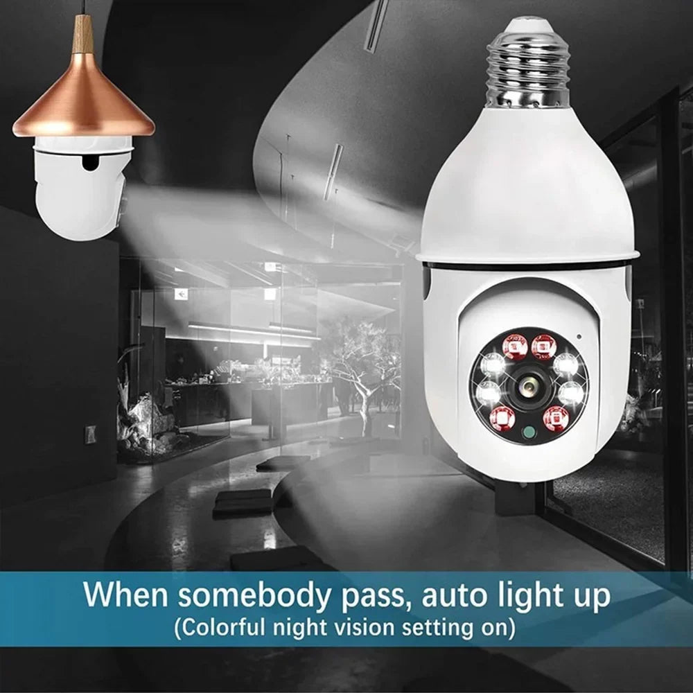 Pan Tilt Security Light Camera Full- 1080P Wireless Wi-Fi  Camera, Home Surveillance  Cameras with Motion Auto Tracking/Siren Alarm/Night Vision/Remote Viewing/Two-Way Audio,5G