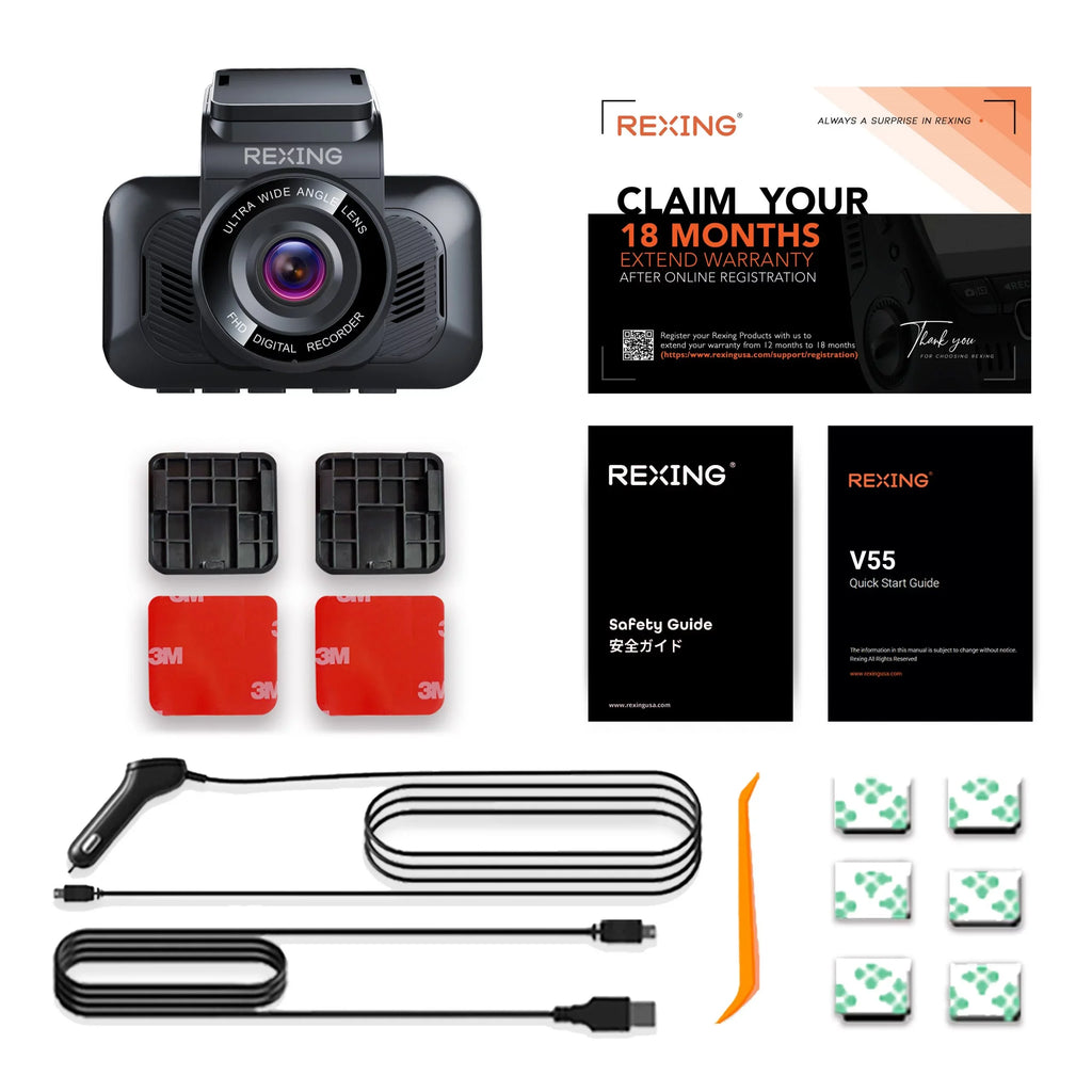 Rexing V55 Dash Cam with 4K Modular Capabilities, 5.0 GHz Wi-Fi, and  Car Dash Camera Recorder