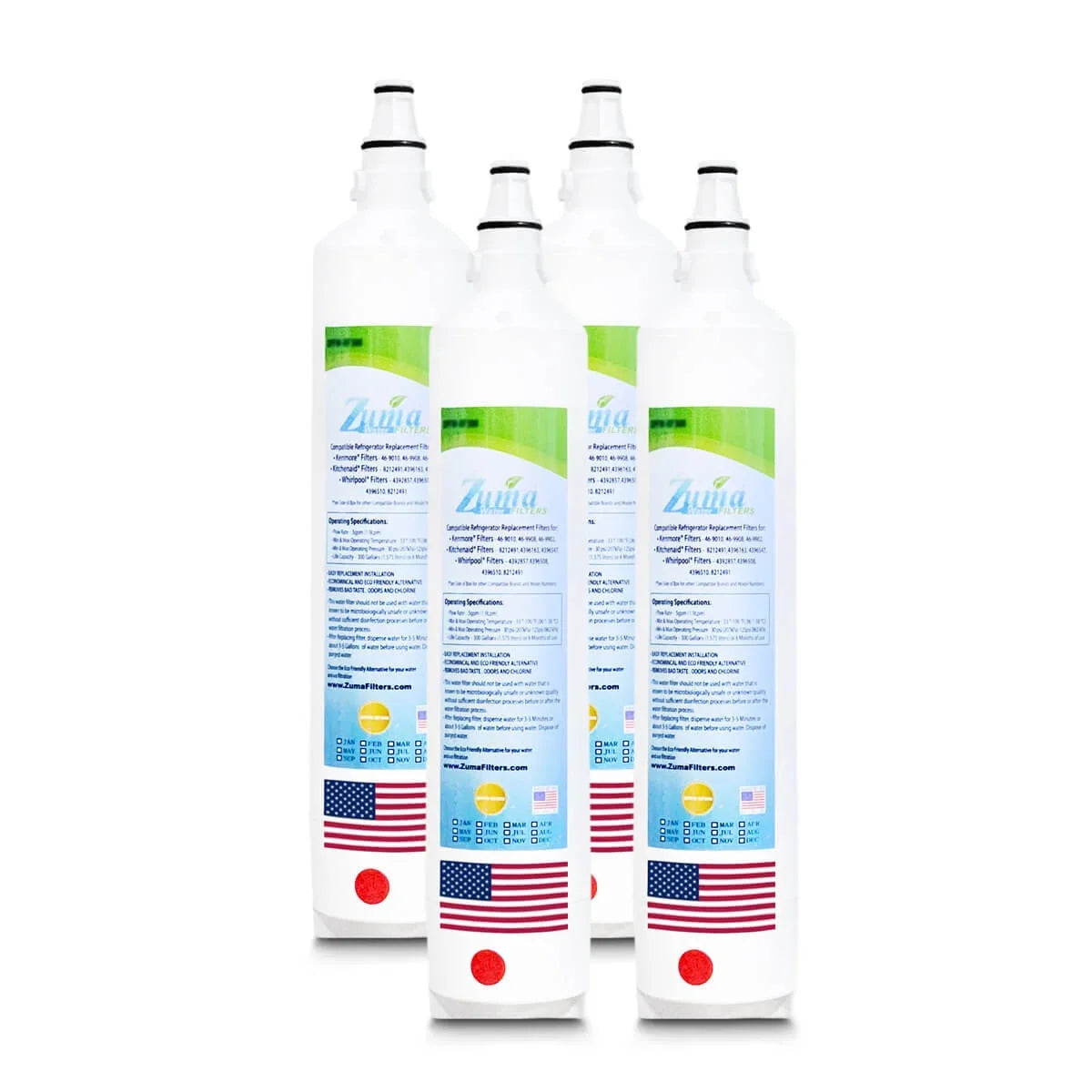 Brand , Water Filters , Model # ZWFZ1-RF750 , Compatible with Subzero® 648PROG - 4 Pack - Made in U.S.A.