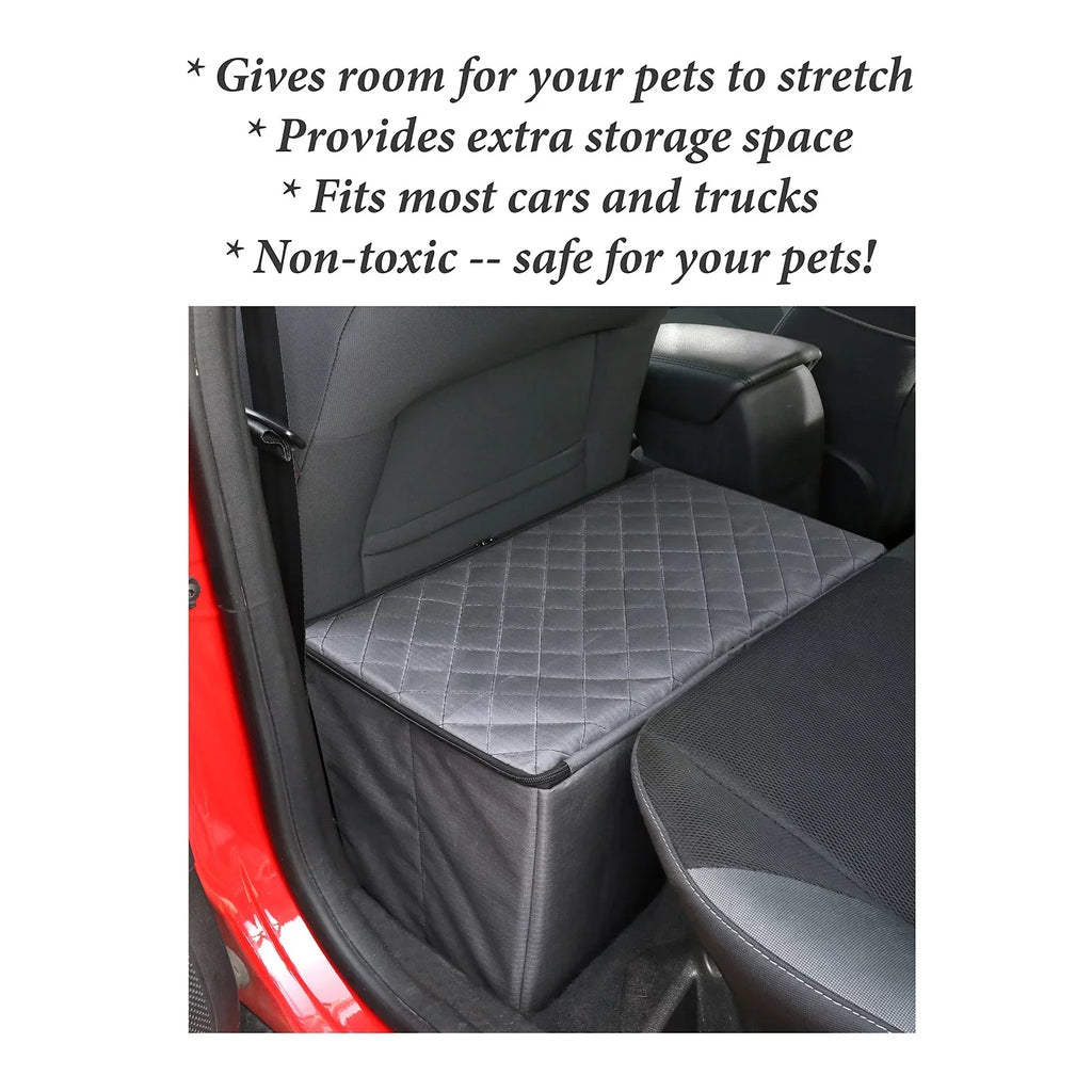 Imports Dog Car Back Seat Extender Safer More Comfortable Back Seat Platform and Storage Black