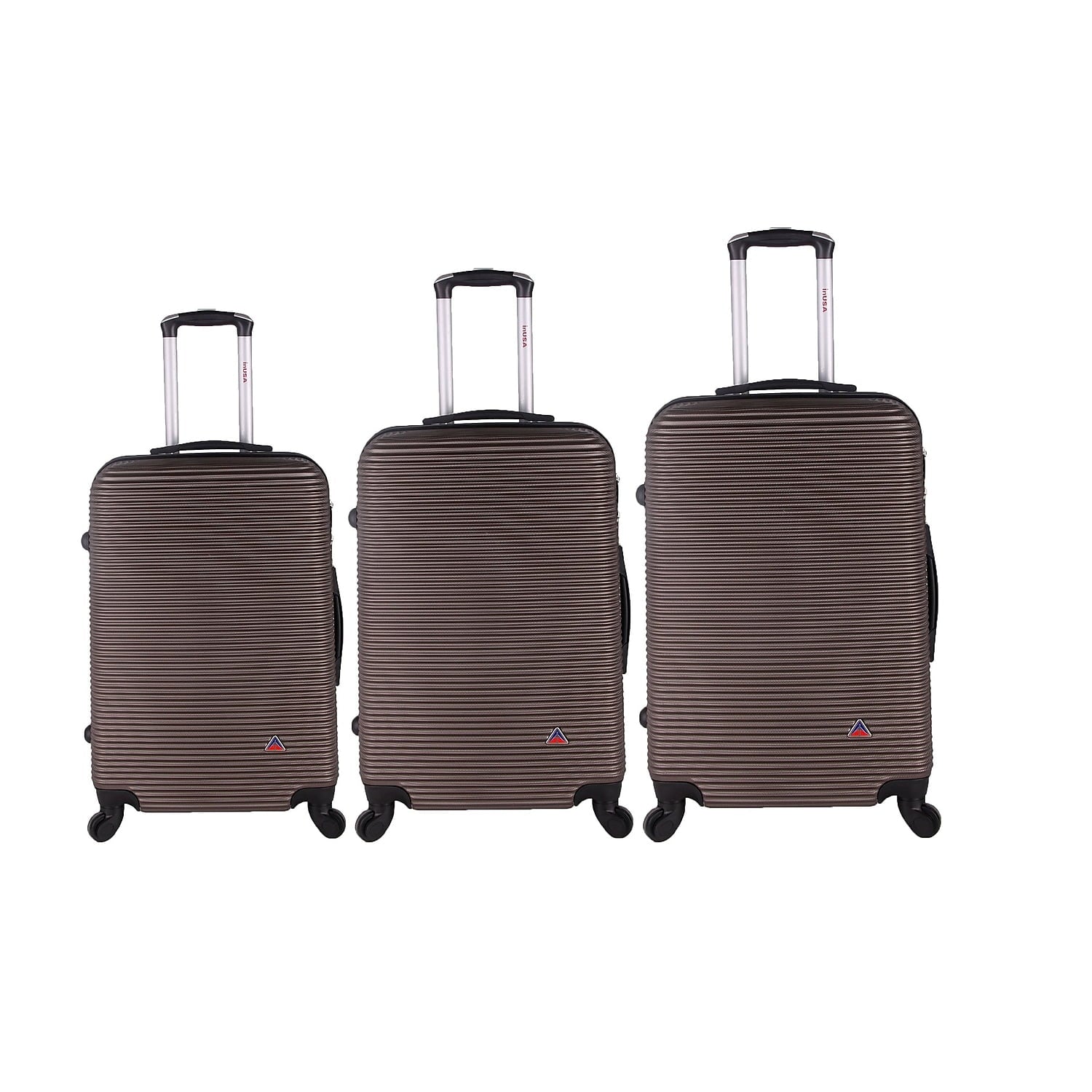 InUSA Royal 3-Piece Plastic Luggage Set Brown (-)