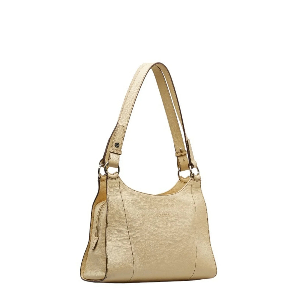 Pre-Owned  Handbag White Cream Yellow Leather Ladies (Fair)