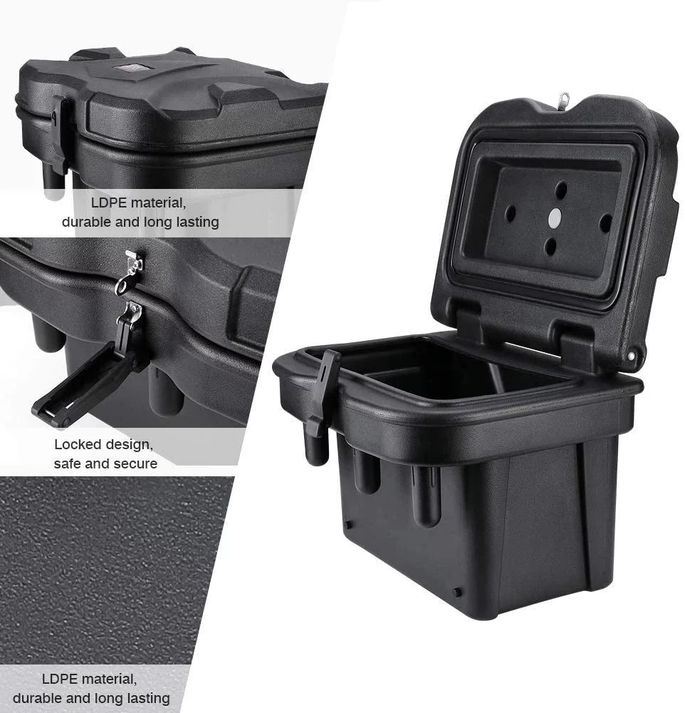 Bed Box Storage Box with Combination Lock Waterproof for Polaris Ranger 500 570 900 1000 General 1000 2016-2022 Black
