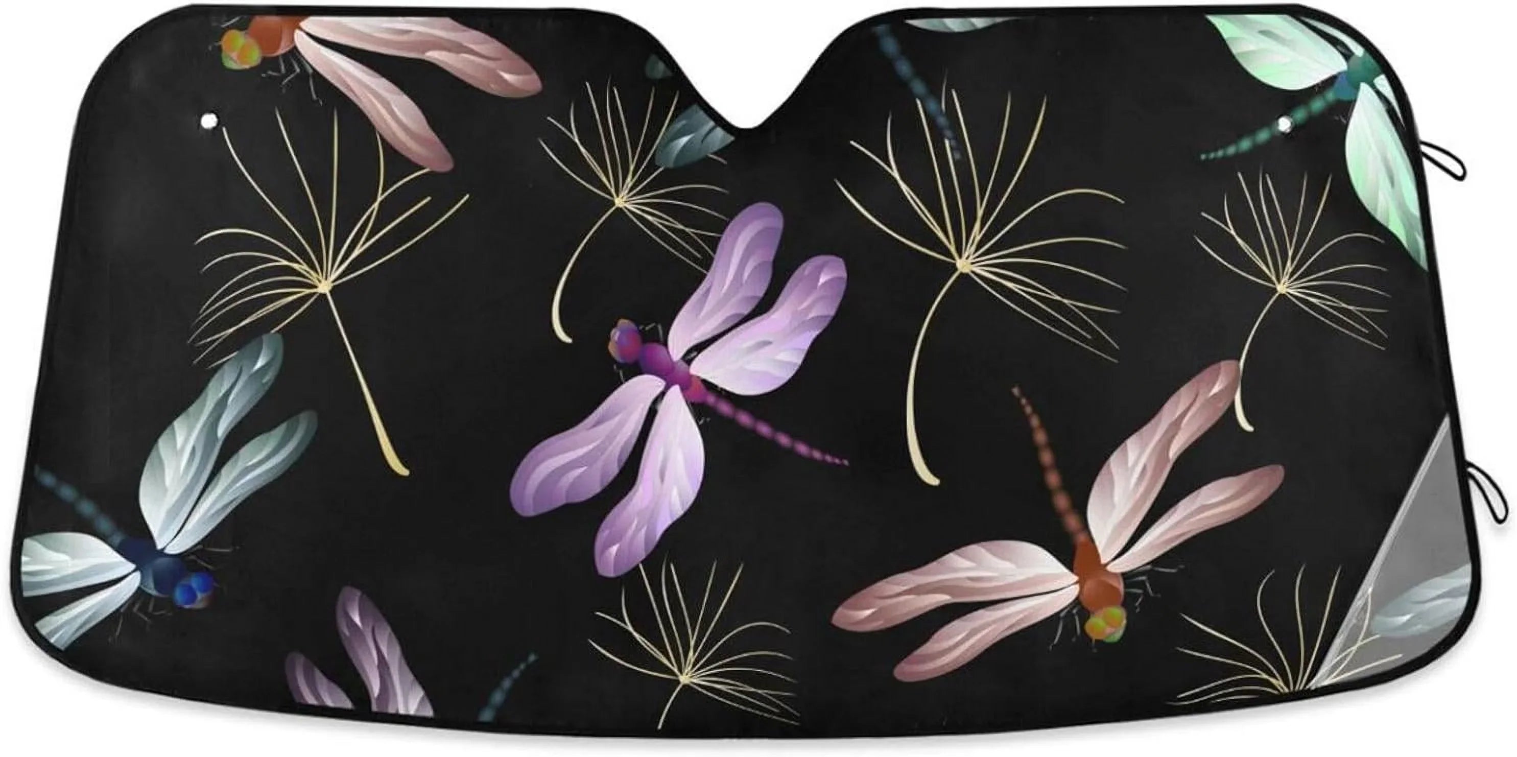 Hyjoy 55x27.6in Dragonfly Car Windshield Sun Shield Shade Foldable Sunshade for Blocks  Rays Protector-Keeps Your Vehicle Cool for Most Sedans  Truck