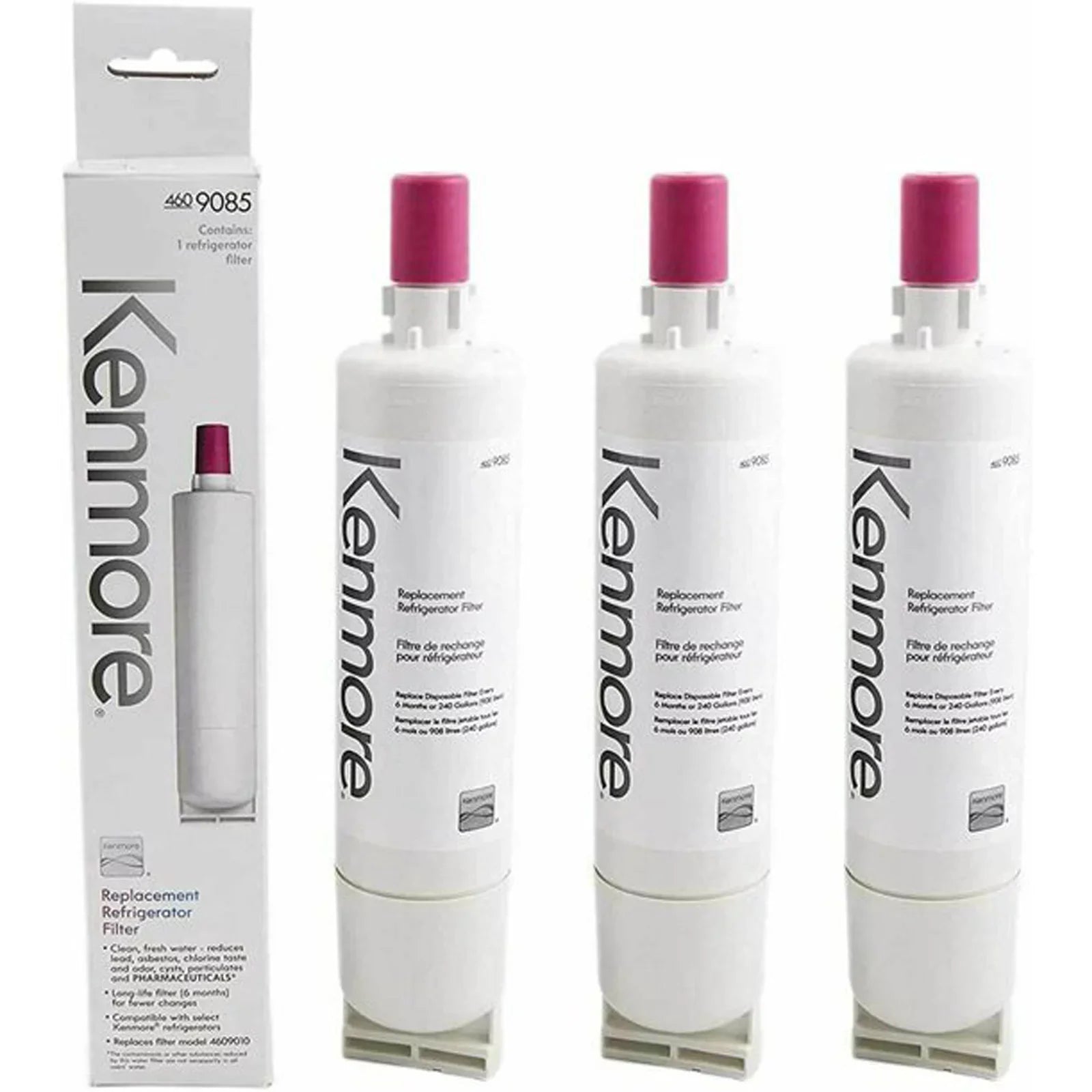 3Pack Kenmore 9085 Refrigerator Water Filter Replacement Compatible with 4396508,46-9010, 469010, 46-9085