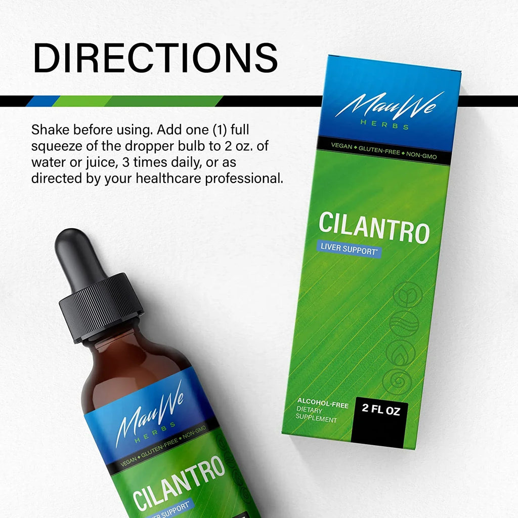 Cilantro Supplement - Organic Cilantro Leaf Liquid Extract - Coriandrum Sativum Drops for Body Cleansing & Detox - Cilantro Tincture Alcohol Free 2 fl. Oz