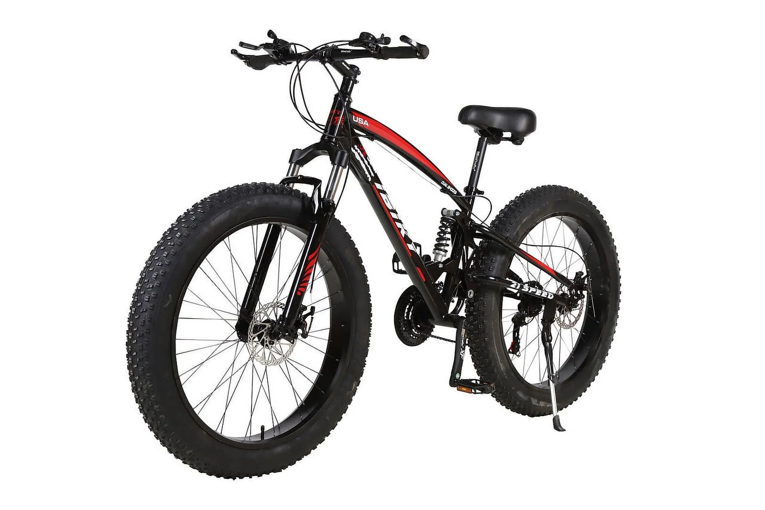 26&amp;quot; 21 Speed 4.0&amp;quot; Fat Tire Bike Snow Grass Sand Dual Shock Suspension  Adult