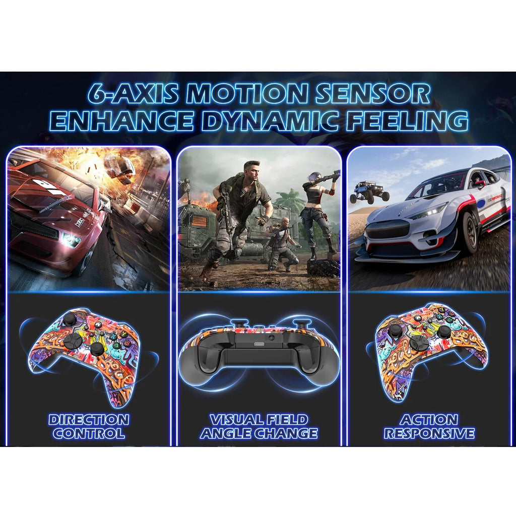 Bonadget 32Ft Wireless Xbox One Controller,Graffiti Custom Xbox Controller Built-in Dual Vibration and 3.5mm Audio Jack with  Function - Compatible with Xbox One S/X/Xbox Series X/S/Window