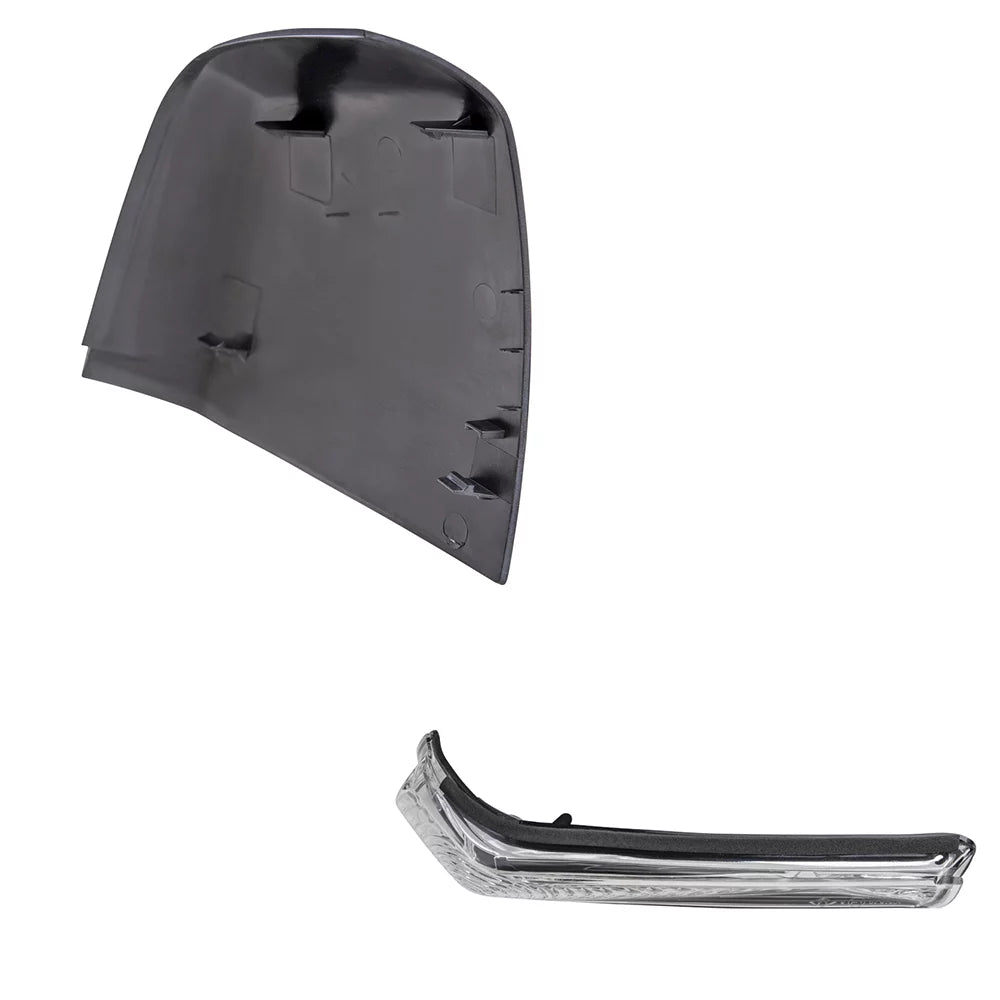 Brock Aftermarket Replacement Driver Left Door Mirror Cover Paint To Match Gray And Turn Signal Light Set Compatible With 2015-2021  Promaster City /Tradesman