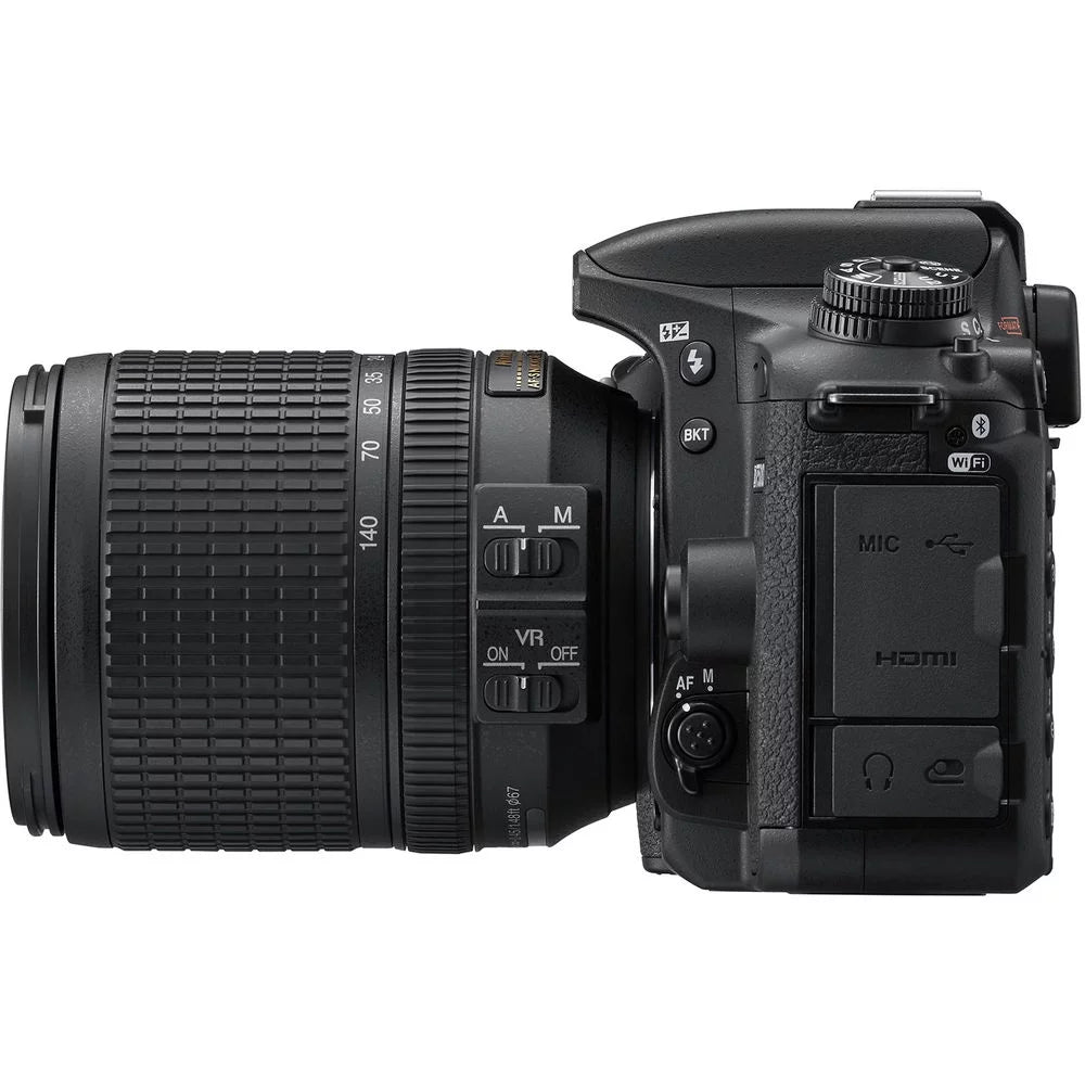 Nikon D7500 20.9MP  Digital Camera with 18-140mm  Lens (1582) Bundle with SanDisk 64GB  Card + Camera Bag + Filter Kit + Spare Battery + Telephoto Lens