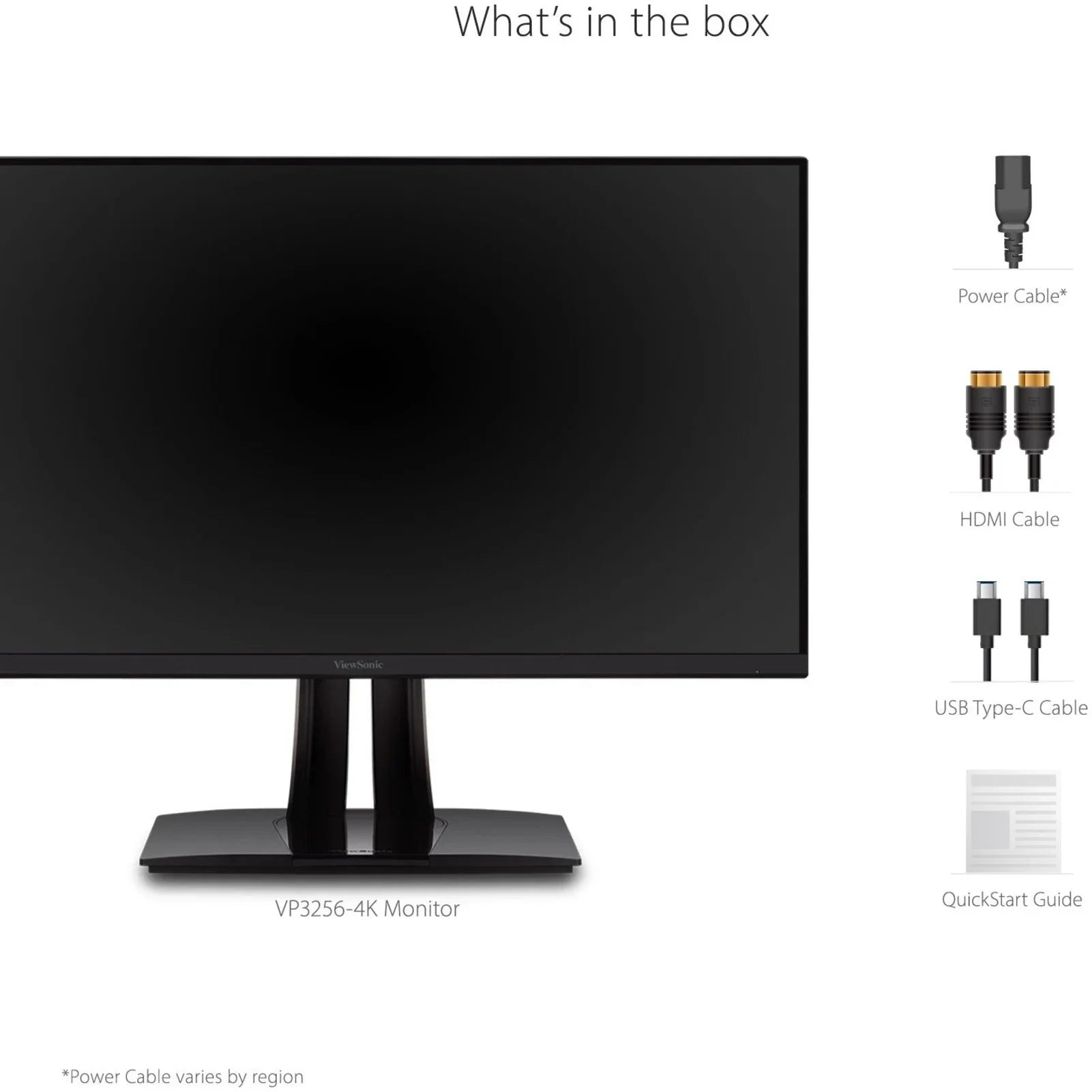 ViewSonic VP3256-4K 32 Inch Premium  4K Ergonomic Monitor with Ultra-Thin Bezels, Color Accuracy, Pantone Validated, , DisplayPort and  C for Professional Home and Office