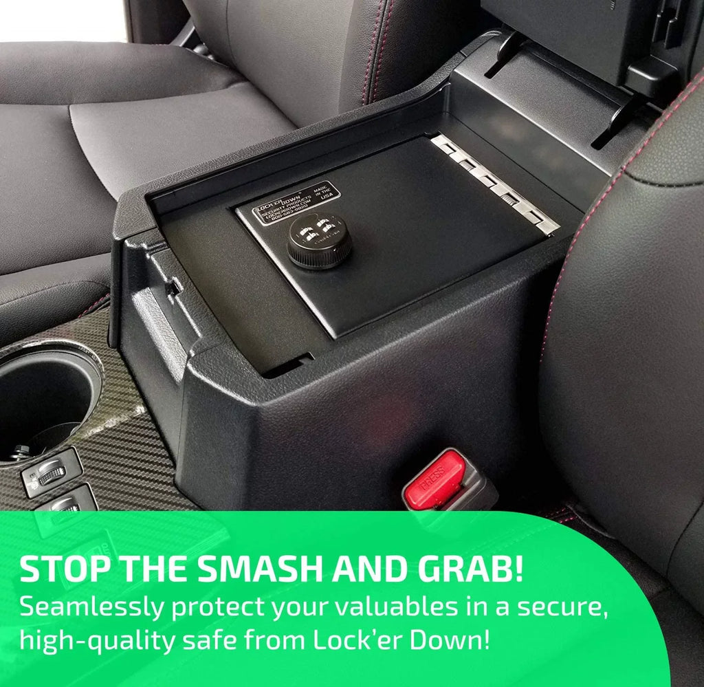 lock'er down console safe 2015 up f150 / 2017 up ford super duty