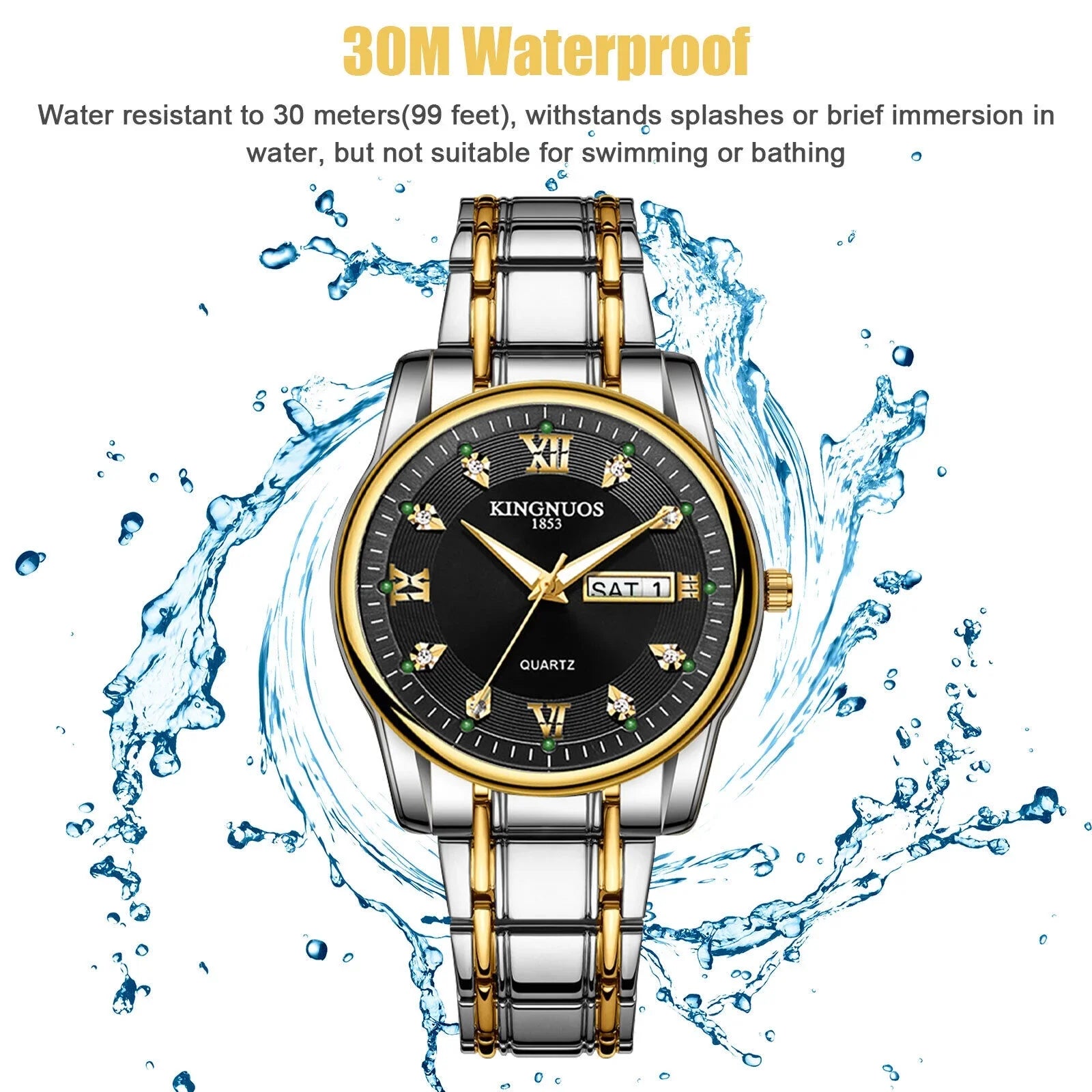 Men's Watch Relojes De Hombre Stainless Steel Quartz Classic Luminous Waterproof