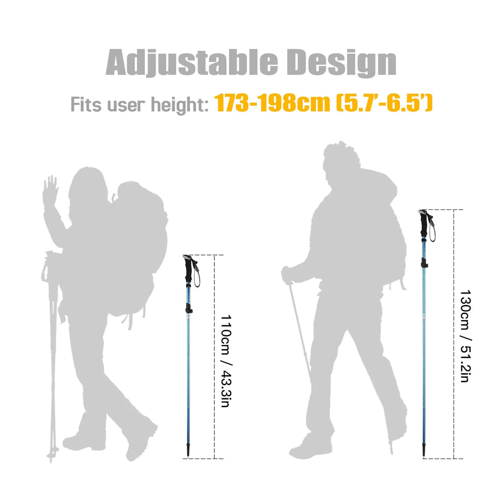 Tomshoo Trekking Pole for Hiking Camping Backpacking, Lightweight and Durable, Blue