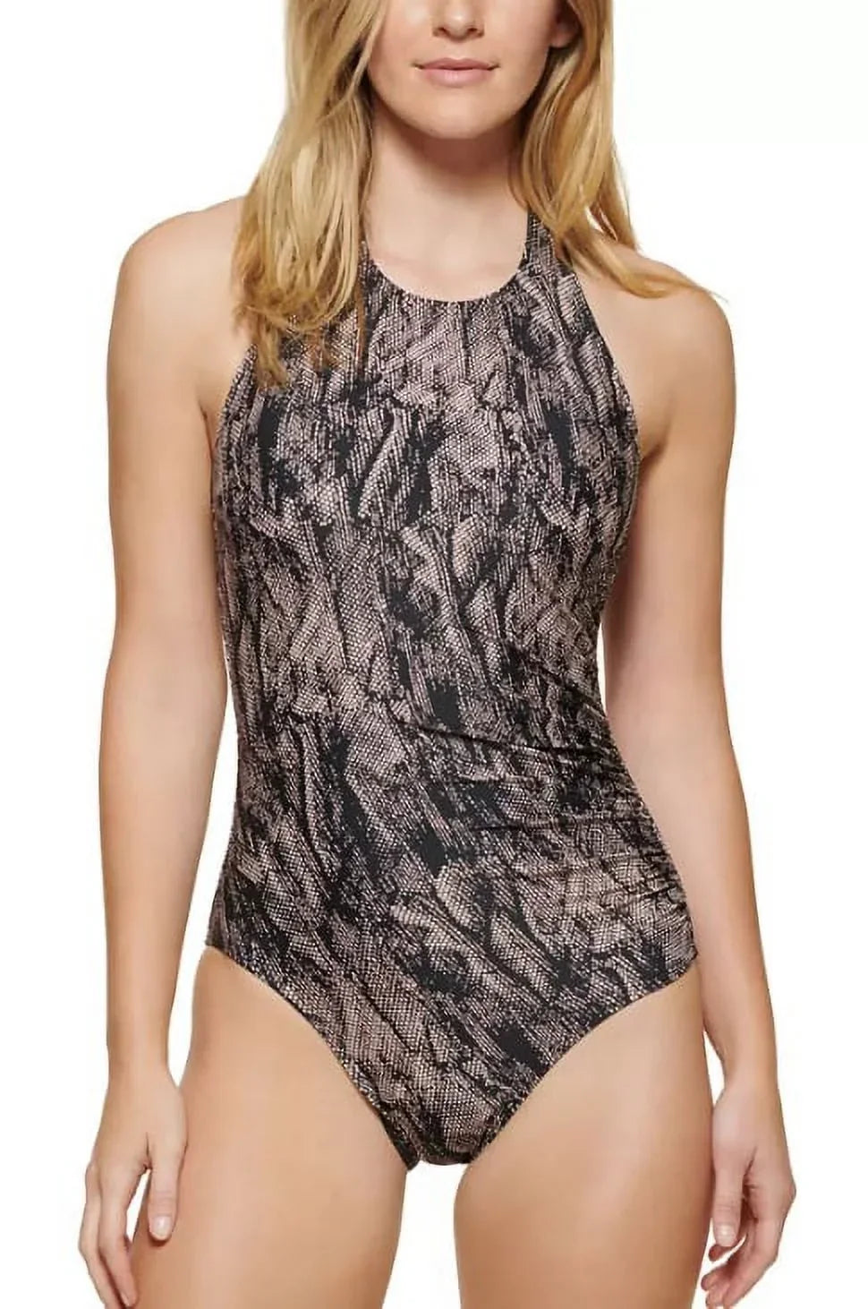 Calvin Klein   Printed Halter One-Piece Swimsuit,  16