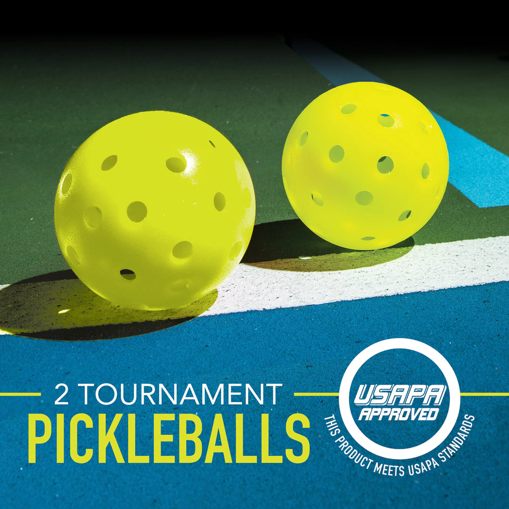 Franklin Sports Pickle Ball Paddle and Pickle Ball Starter Set - Includes 2 Aluminum Pickle Ball Paddles and 2 Franklin X-40 Pickle Balls -  App roved