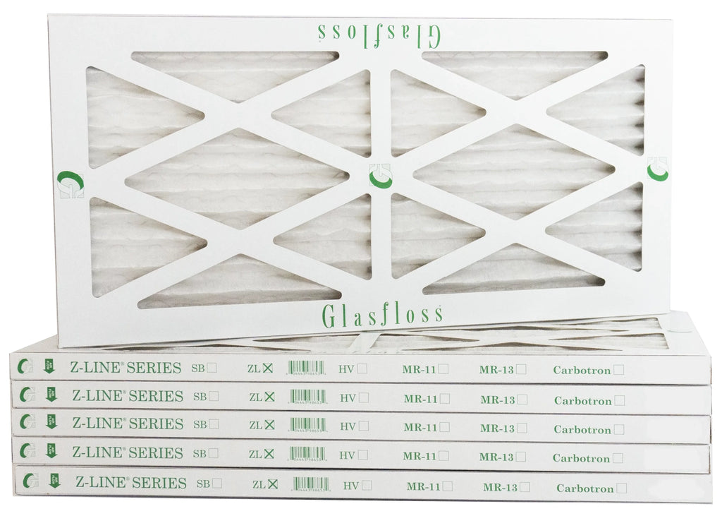 Glasfloss 22x28x1 -  10 -Qty:6 - Furnace Air Filter - Made in  (Actual Size: 21.5 x 27.5x7/8 inch)