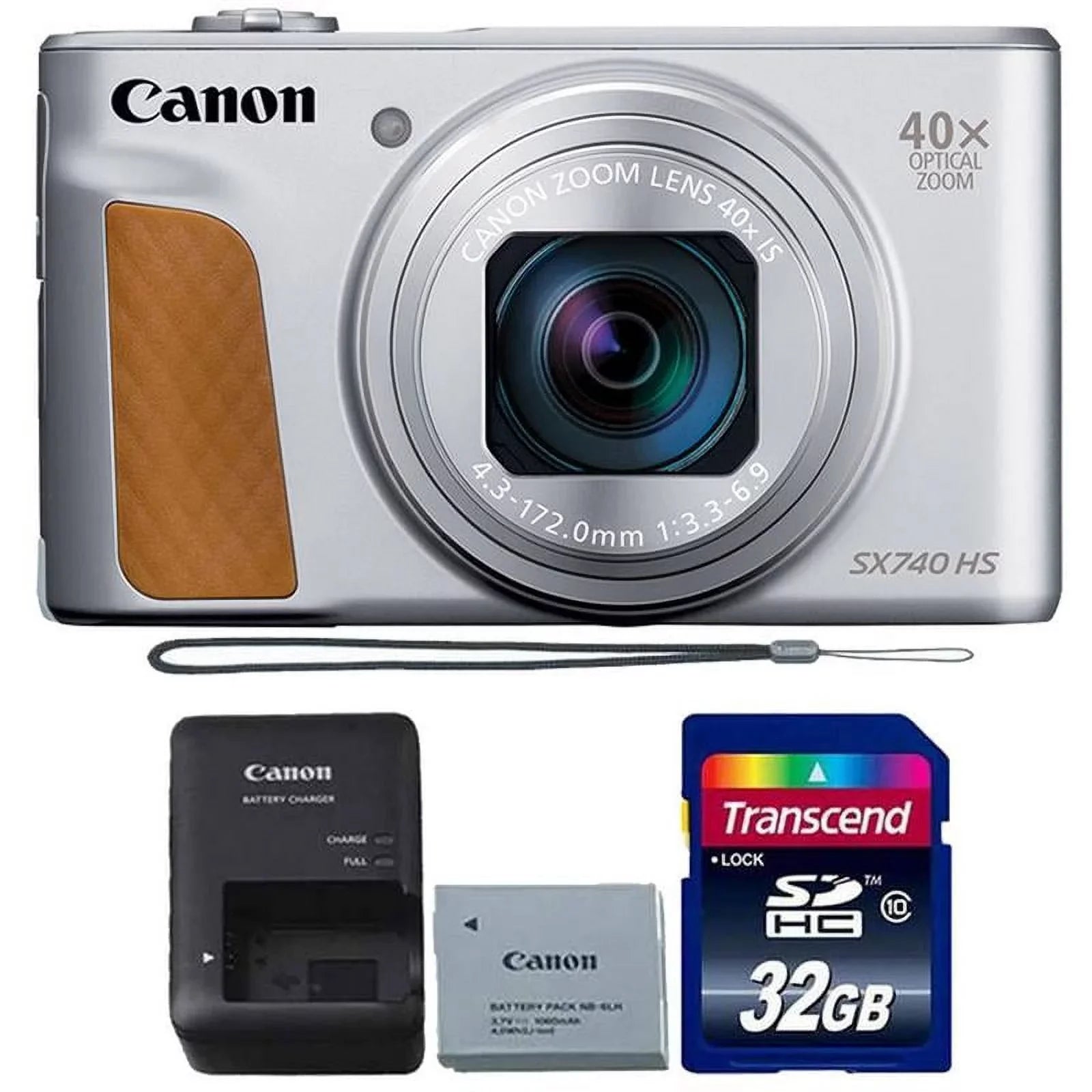 Canon PowerShot SX740 20.3MP 20.3MP  Digital Camera Silver with 32GB Memory Card