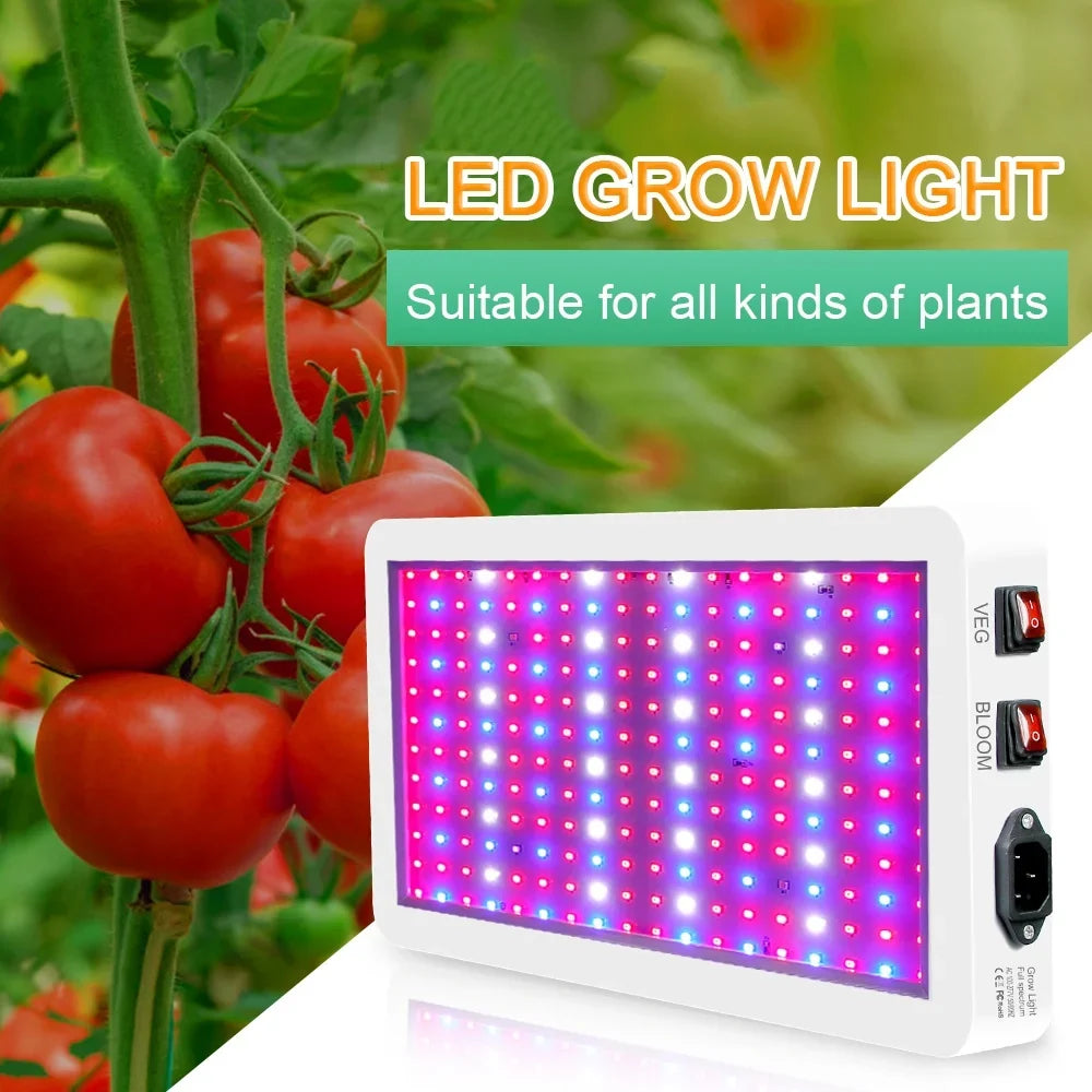 Andoer 2000W  Grow Light for Indoor Plants 312 LEDs Full Spectrum Veg and Bloom Dual Switch IP65 Waterproof Hanging Plant Growing Lamps for Seedlings Flowers Greenhouse