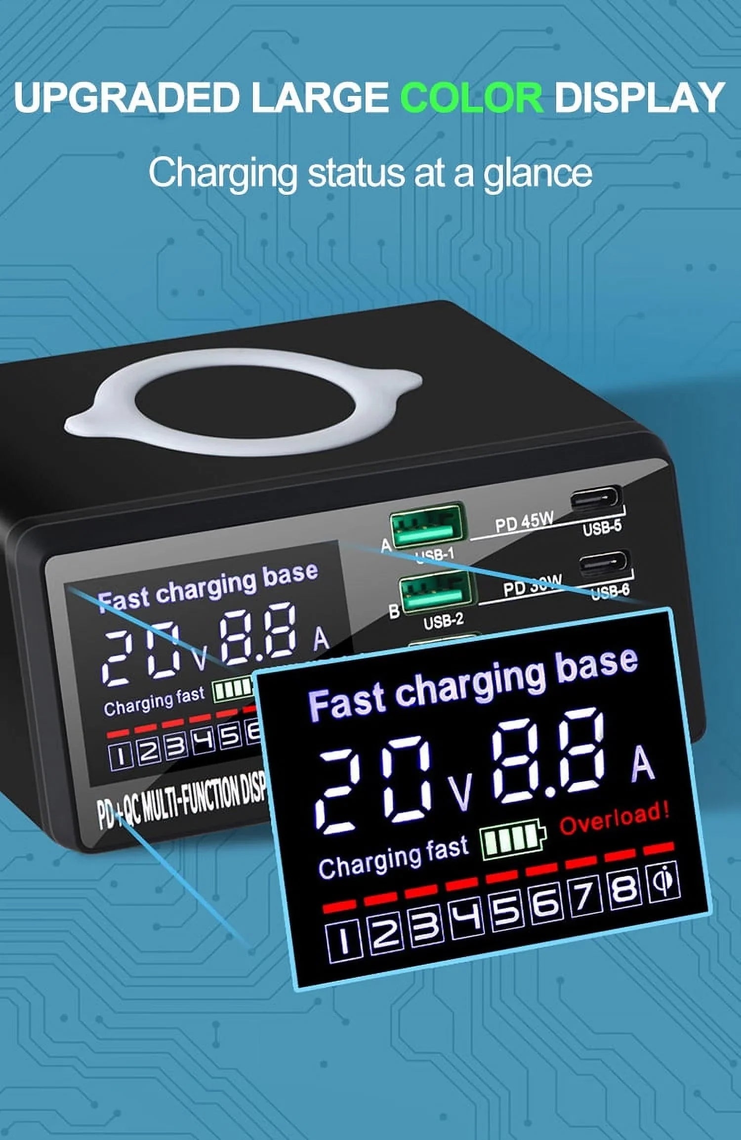 110W  Charger Adapter Wireless Charger Charging Station   C Fast Phone Charger For iPhone 13 12 11 Xiaomi Huawei Samsung