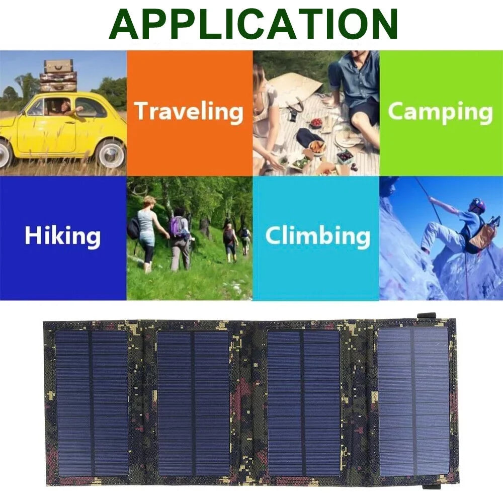Paddsun 80W  Solar Panel Folding Power Bank Outdoor Camping Hiking Phone Charger