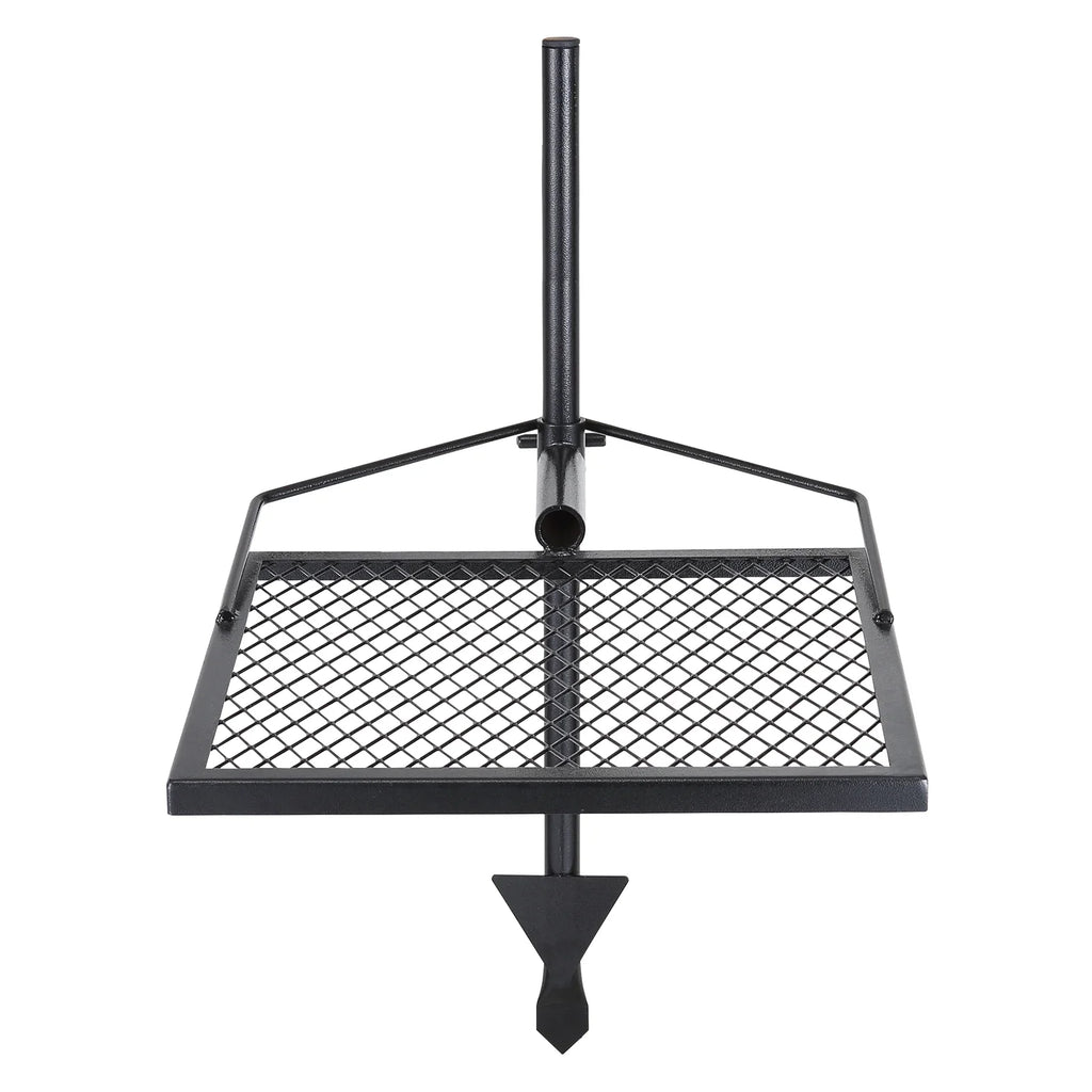 Swivel Campfire Grill 16" x 16" Heavy Duty Steel Open Fire Cooking Grate Adjustable