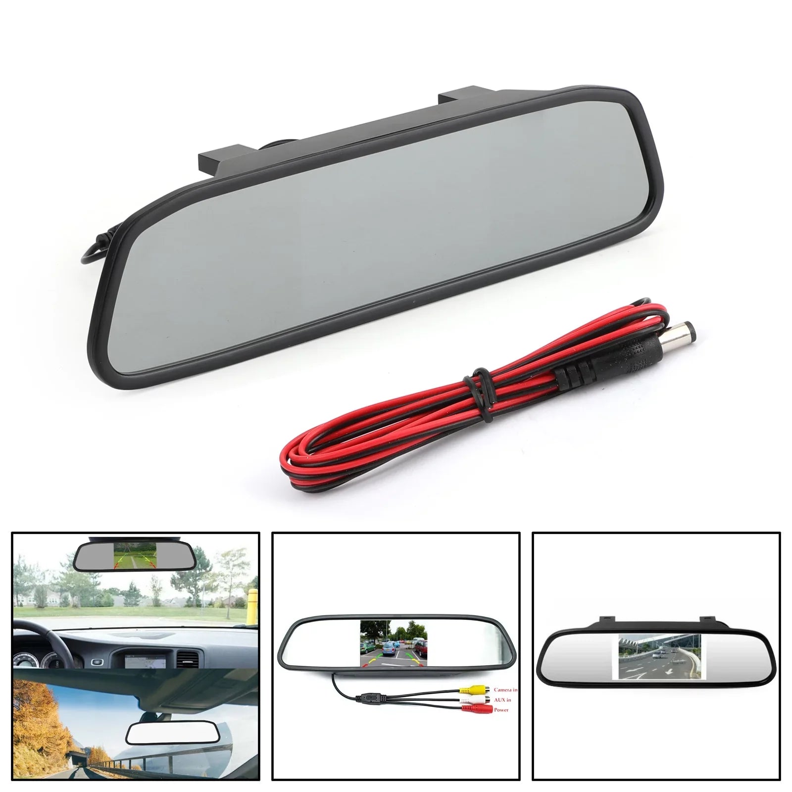 Mad Hornets 4.3" Mirror Car Monitor     Night Vision Parking Assist 4.3inch