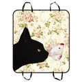 Cat and the Butterfly in Floral Pattern Pet Car Seat Cover Dog Car Seat Mat Hammock Cargo Mat Trunk Mat For Cars Trucks and  54x60 inches