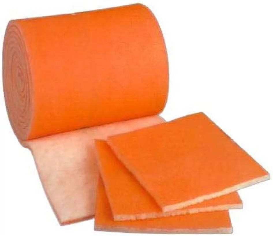 /Air Filter Media Roll, Orange/White MERV8 Polyester Media with a Heavy Dry Tackifier - 1 inch x 25 inch x 24 Foot