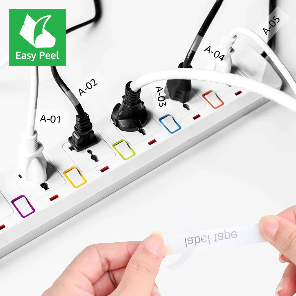 4PK Compatible for Brother P-touch 12mm x 8m Black on Clear  TZe TZe-FX131 -FX131 TZe-131 -131 Flexible  Cable Wire Label Tape
