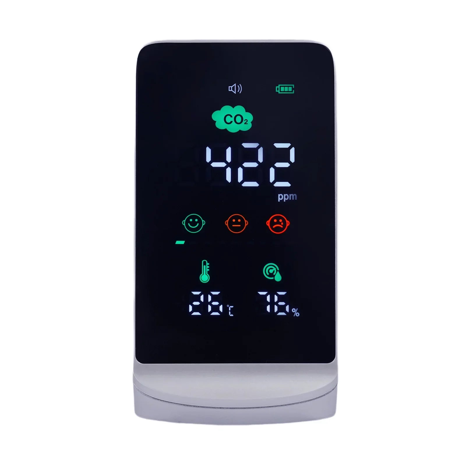 Miumaeov Indoor Air Quality Monitor for CO2, Temperature & Humidity (White, Black)