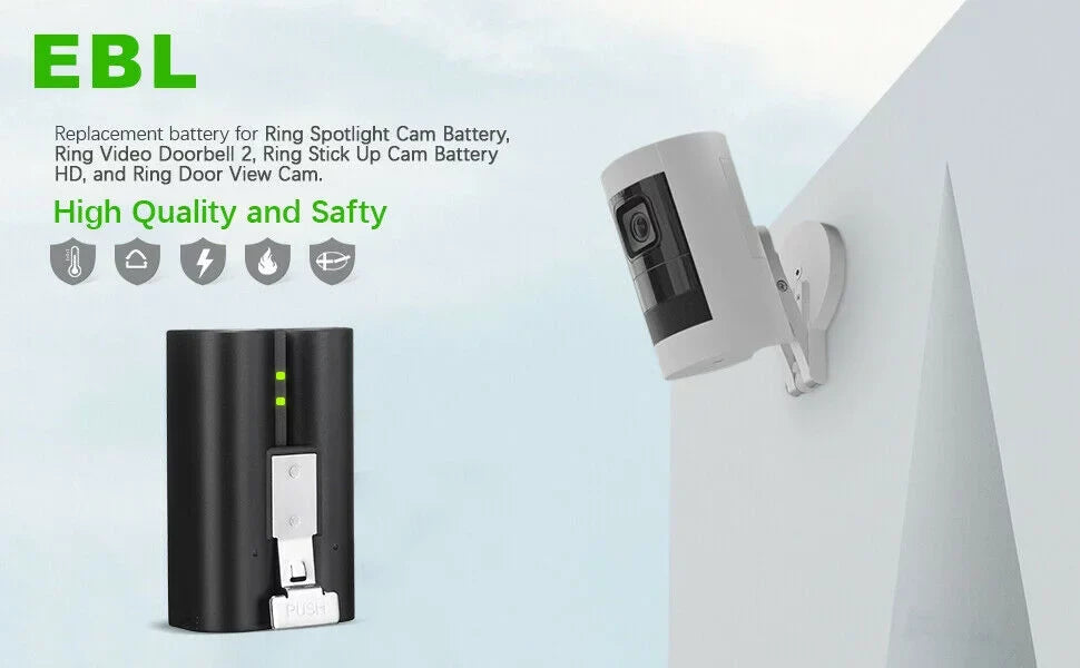 4-Pack Rechargeable Doorbell Replacement Battery Compatible with Ring Video Doorbell 2/3/3 Plus/4, Spotlight Cam, Stick Up Cam, for Ring Doorbell Camera, Backup Batteries 6040mAh 3.65V
