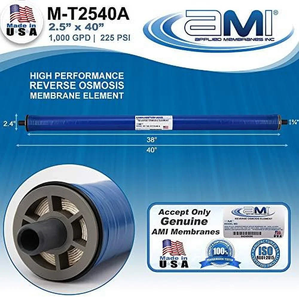 Reverse Osmosis Membrane For Tap Water | 1,000  At 225 Psi | 99.5% Rejection | Replacement  Membrane |   M-T2540A