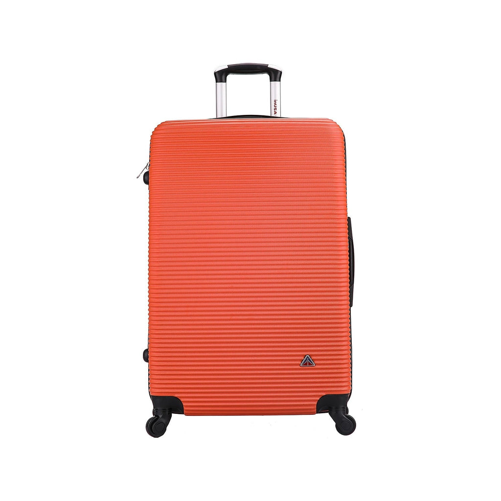InUSA Royal Large Plastic 4-Wheel Spinner Luggage Orange (IUROY00L-)