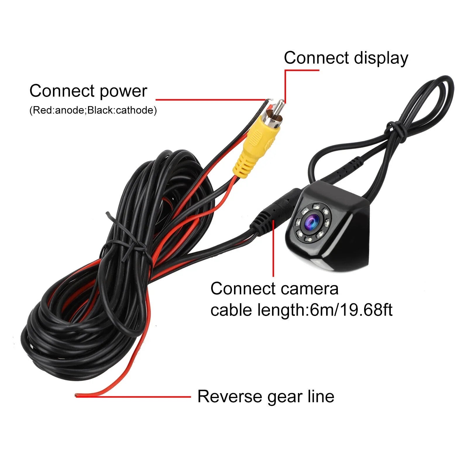 170°  8LED Car Rear View Backup Parking Reverse Camera Night Vision Waterproof