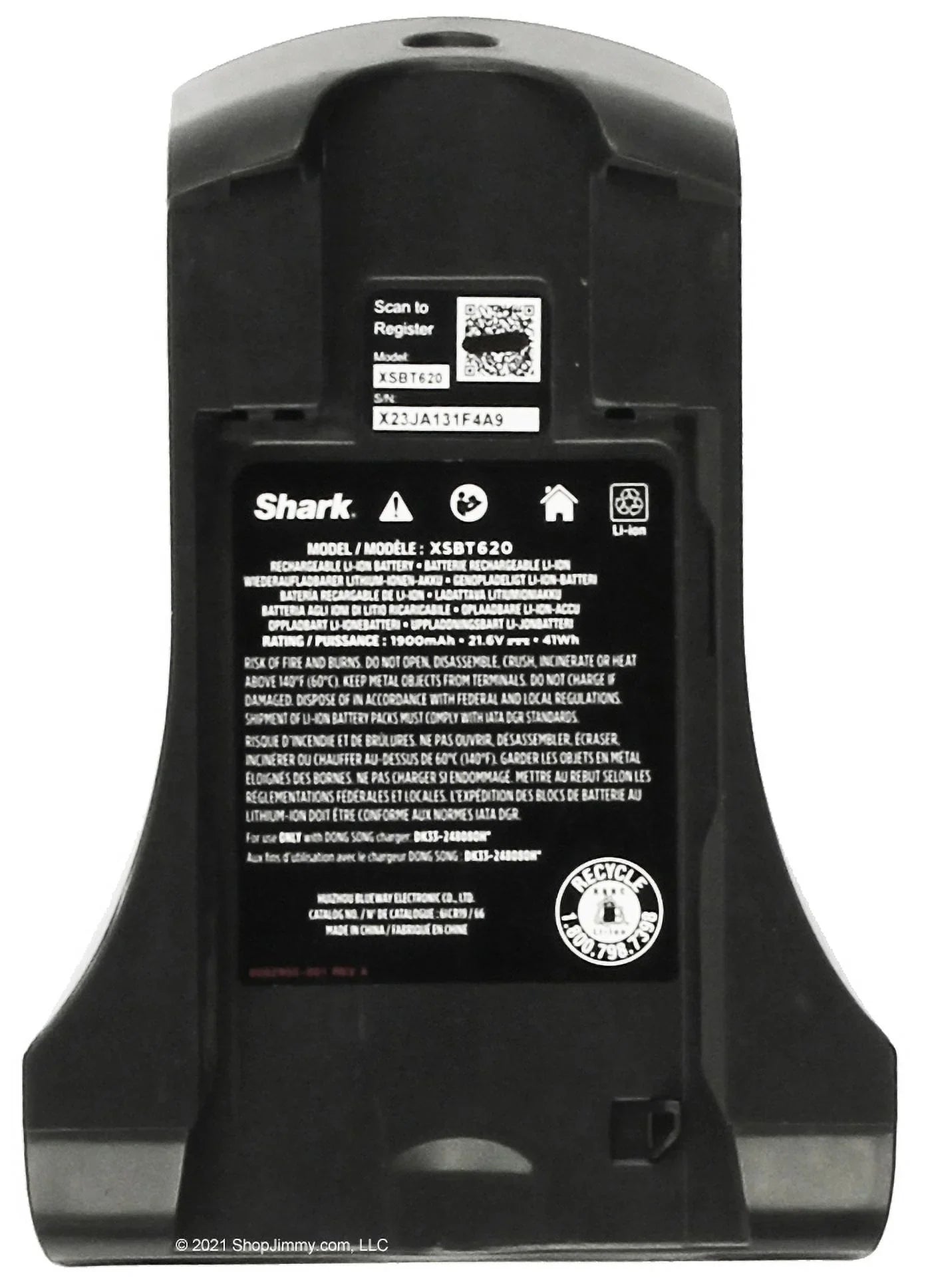 Shark  Lithium-Ion Battery XSBT620 Vacuum IZ162H IZ362H UZ365H UZ365H UZ345H