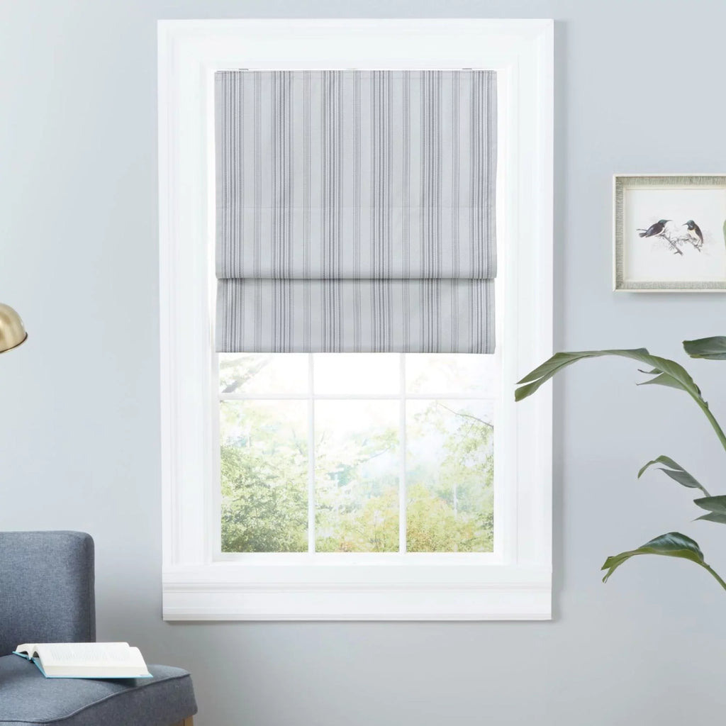 Exclusive Home Ricardo Total Blackout Roman Shade, 34"x64", Grey