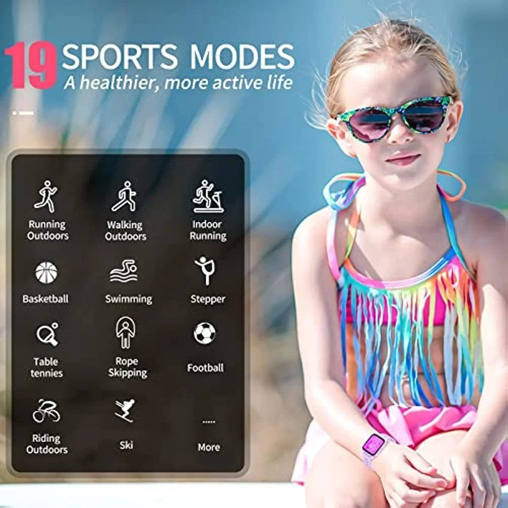 Kids Smart Watch for Girls Boys, IP68 Fitness Activity Tracker Watch with Sleep Mode, Pedometers,Waterproof Kids Watch with 20 Sports Modes, Great for Age 6+ Kids Teens（A Purple）