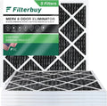 Filterbuy 25x25x1  8 Odor Eliminator Pleated   Furnace Air Filters with Activated Carbon (5-Pack)