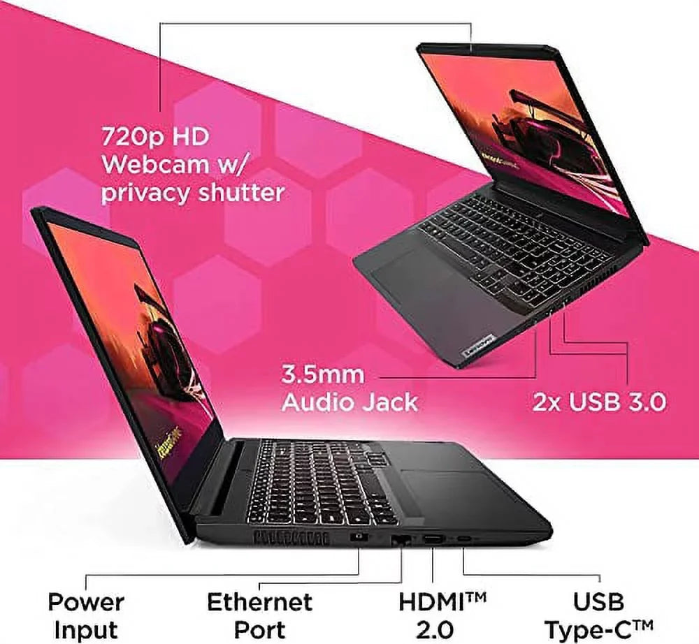 Lenovo IdeaPad Gaming 3 15.6"  120Hz Gaming Laptop,  Ryzen 5-5600H, 8GB  1TB ,  3050 Ti 4GB GDDR6, Backlit Keyboard, Bluetooth, Webcam, WiFi, Windows 11, Shadow Black
