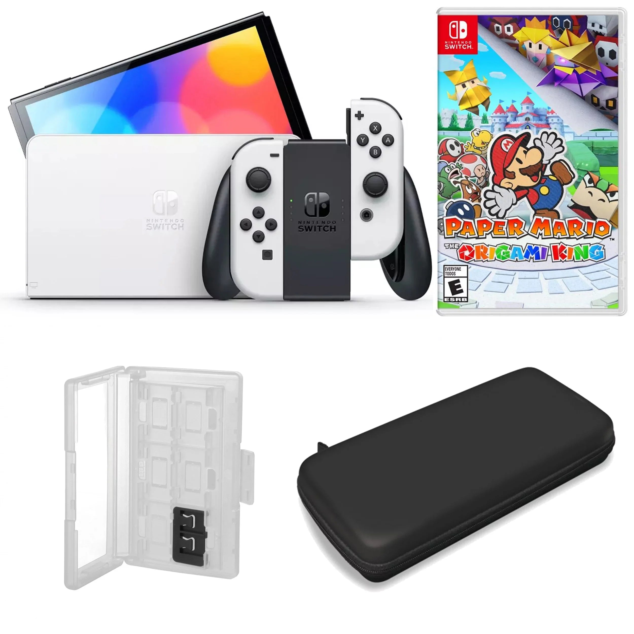 Nintendo Switch  in White with Paper Mario and Accessories