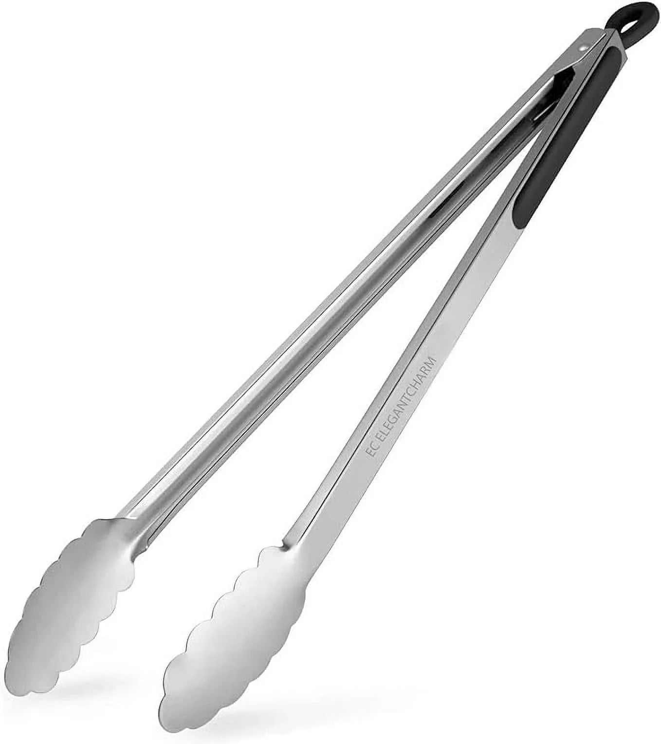 Tongs for Grilling, 17" Long Kitchen Cooking Stainless Steel Heavy Duty Locking Grill Tongs with Soft Grip Silicone Handle