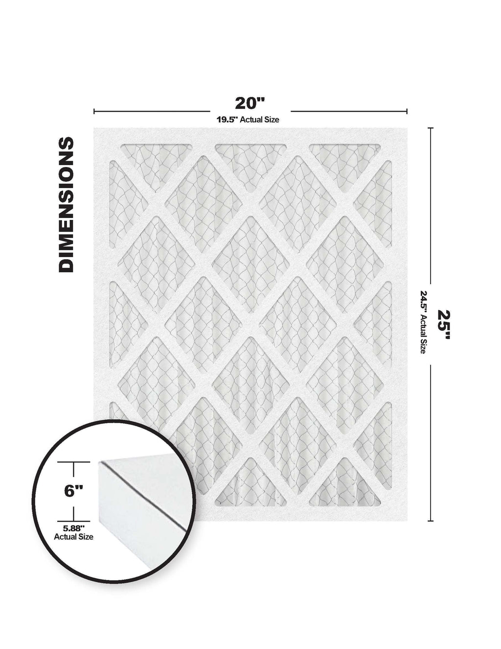 Accumulair Platinum 20x25x6  11 Air Filters (6 Pack)