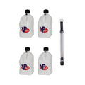 Racing Fuels 5.5 Gal Utility Jugs (4 Pack) w/ 14 In Standard Hose, White