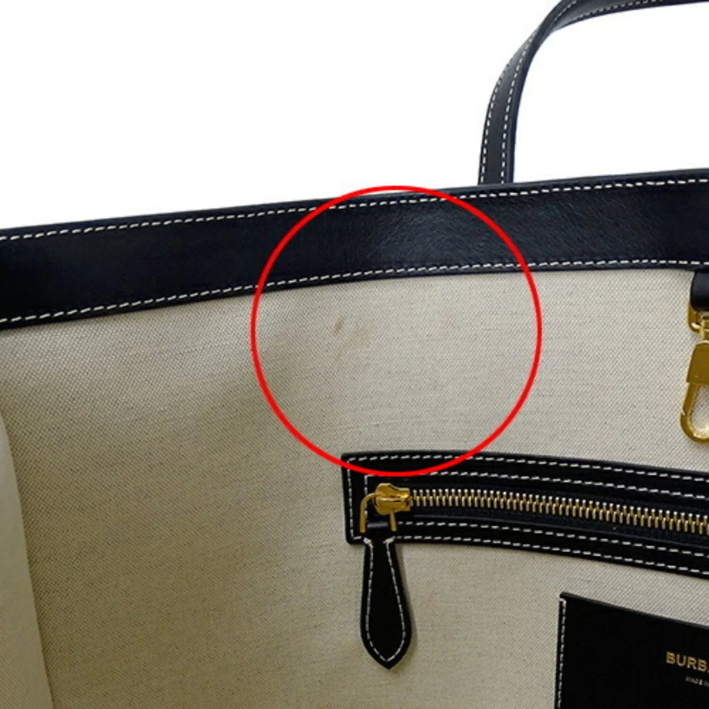 Pre-Owned Burberry  bag ladies tote shoulder leather black 8052726 (Good)
